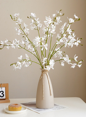 新款仿真小3叉凤蝶兰四季兰小蕙兰 欧式小清新家居酒店插花摆件