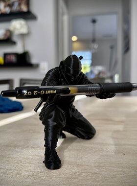 忍者打印摆件3d打印手办笔架文具收纳笔筒个性创意桌搭装饰