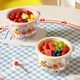Cartoon sticker for drain basket with fruit fork, household model to separate food residues, filter basket for fruit cleaning, filter basket