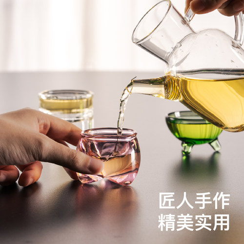 teastone琉璃茶杯茶具高硼硅玻璃杯水杯酒杯礼盒装杯子端午礼盒 - 图1