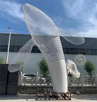 Stainless Steel Hollowed-out Whale Sculptures Large Square Beauty Chen Pendulum Pieces Urban Outdoor Landscape Small Brands Customized
