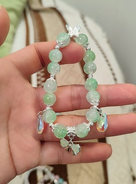 新品水晶蝴蝶结手链diy小众高颜值超仙闪亮蝴蝶结高级感闺蜜手串