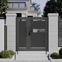 Iron Art Villa Courtyard Door Stainless outdoor garden door single double open primary and secondary door yard fence aluminum alloy gate