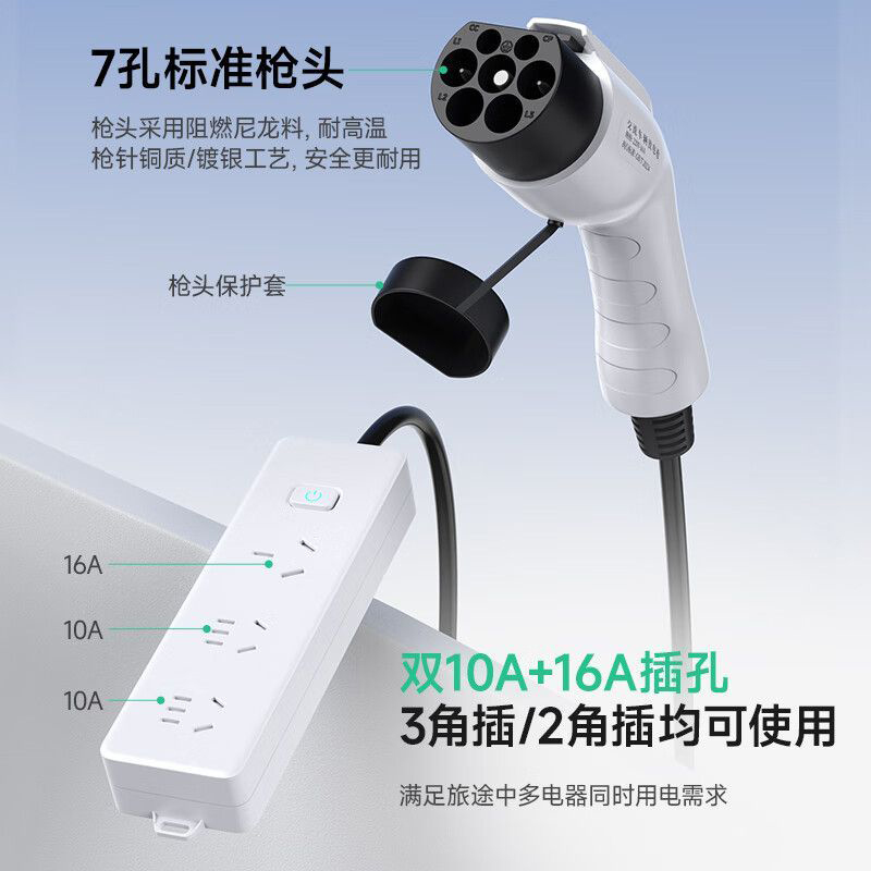 猛士M817新能源汽车外放电插排4kw引电器10A/16A露营便携式放电枪 - 图0