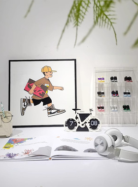 现代中式样板间儿童房运动主题篮球滑板鞋子男童桌面组合摆件饰品