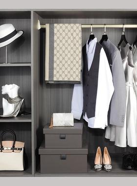 样板间衣帽间饰品轻奢灰色收纳箱盒衣服软装展厅道具摆件组合套装