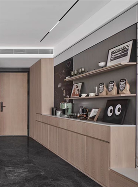 现代咖啡主题厨房摆件样板间餐边柜不锈钢托盘原创玻璃杯子装饰画