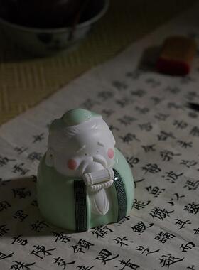 孔子陶瓷摆件可爱可爱孔夫子教师节礼物工艺品家居桌面装饰小摆设