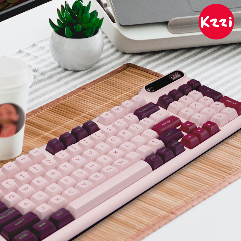 KZZI珂芝Z98机械键盘潮玩版IP款无线蓝牙平板电脑女生粉色RGB键盘 - 图2