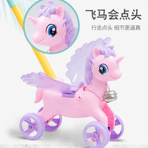 Child Pushy Toys Schoolbus Trolley Trolley One Year Old Baby Toy Plane 1-3 Year Old Trolley