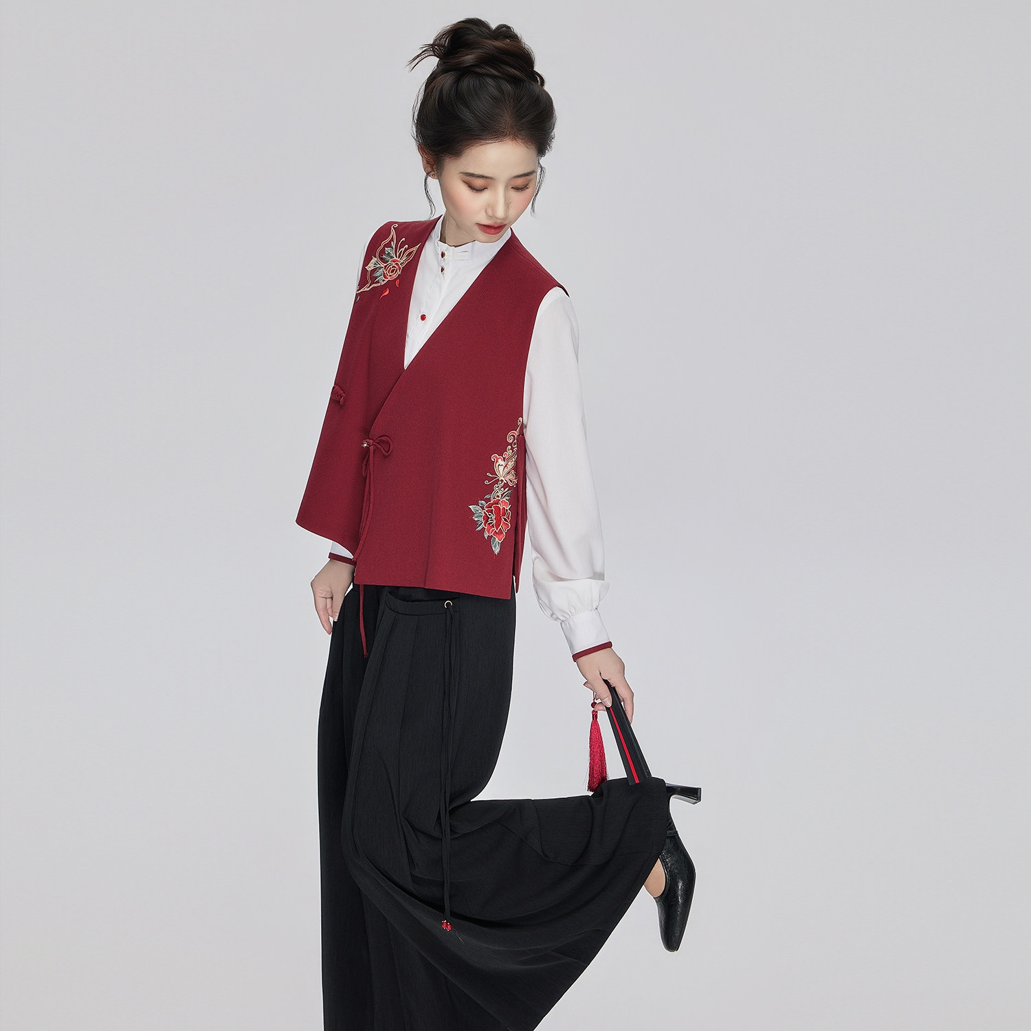 星河汉歌山间觅新中式套装宋裤套装冬黑色阔腿裤明制汉服改良日常,淘宝优惠券,粉丝福利购,淘宝优惠卷