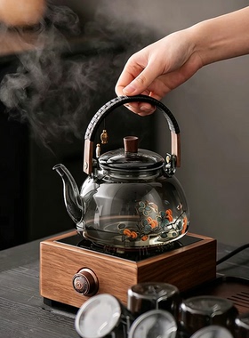 闽业电陶炉玻璃煮茶壶养生泡茶壶围炉煮茶新款煮茶器煮茶炉套装
