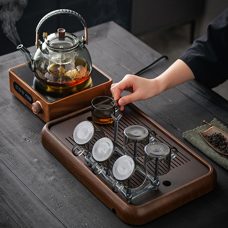 电陶炉玻璃煮茶器烧水壶煮茶老白茶蒸煮一体家用泡茶专用茶具套装 - 图0