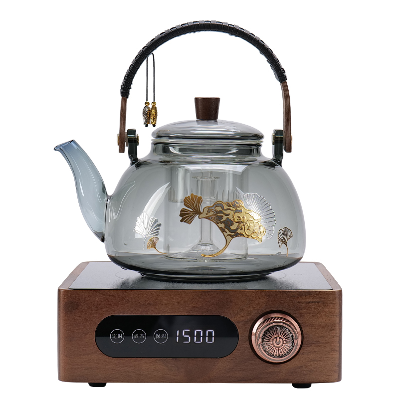 电陶炉玻璃煮茶器烧水壶煮茶老白茶蒸煮一体家用泡茶专用茶具套装 - 图3