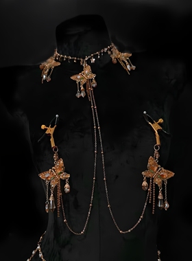 灼欲*原创设计重工复古法式宫廷风穿戴身体装饰链性感腰链可外穿