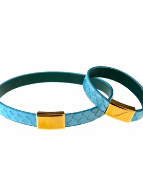 灼欲* 真皮手环手链项圈磁吸puppy蛇皮定制脖chocker刻字简约素圈