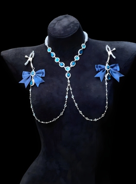 灼欲*原创设计《寂静庄园》性感项链连体胸链外出穿戴女式身体链