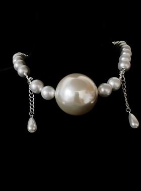 高级感珍珠眼泪水滴吊坠口枷