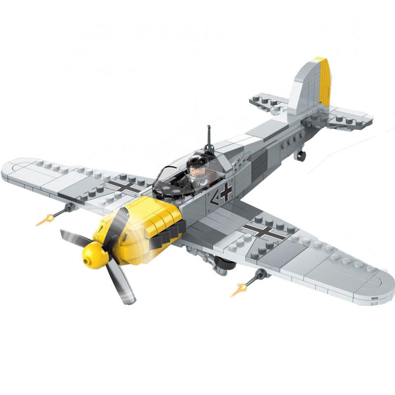 军事系列积木二战战斗飞机德军车美军轰炸机苏军模型益智拼装玩具