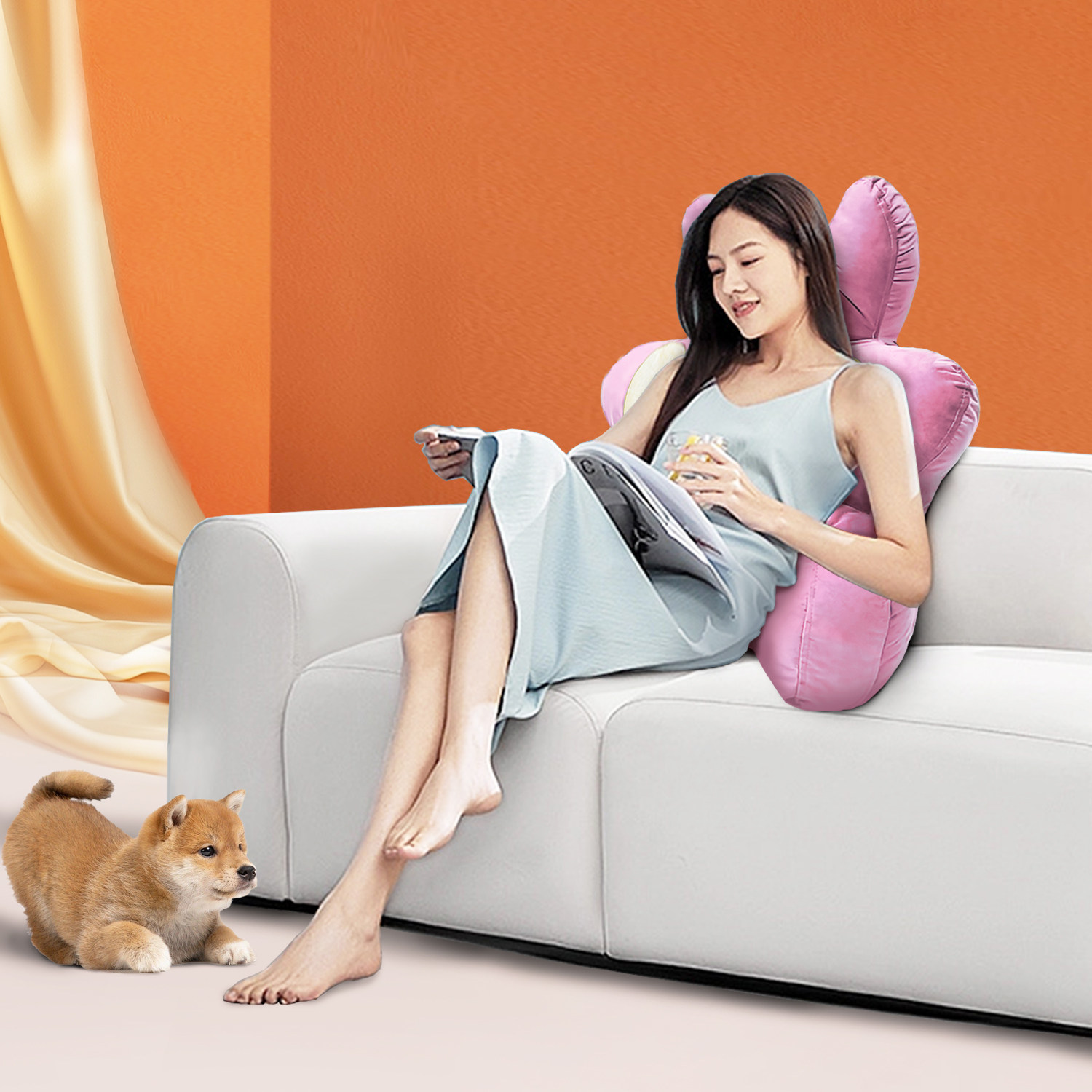 美国mittaGonG 床头靠枕可拆洗飘窗台靠背垫神器沙发软包靠背靠垫,淘宝优惠券,粉丝福利购,淘宝优惠卷