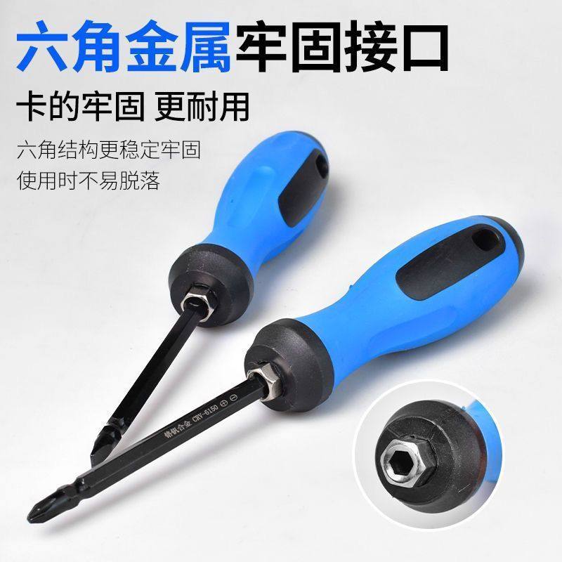 螺丝刀两用二合一多功能家用手动金属螺丝刀十字螺丝刀一字改锥 - 图1