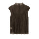Enos Wangjing 2026 summer new sleeveless chiffon shirt women's see-through mesh two-piece top lace shirt 6926