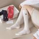 Embroidered letters solid color over-the-knee socks for autumn and winter long sportswear