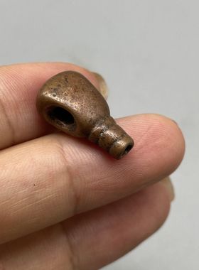 藏式手工复古工艺紫金利马铜佛珠三通配饰文玩菩提铜托甲佛头配件