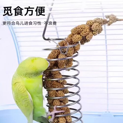 鹦鹉喂食器不锈钢水果蔬菜篮叉挂式玩具投喂神器鸟笼配件用品大全 - 图3