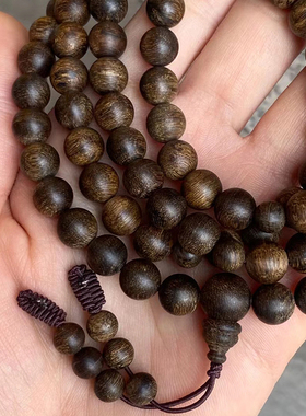 文莱沉香沉水8mm*108颗佛珠手链文玩多圈手串男款配饰送礼