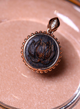 法觉荷花吊坠达拉干沉水级熟结老料沉香挂件吊坠保真文玩