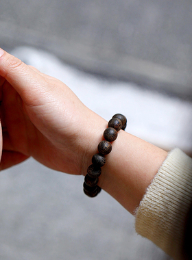 正区文莱软丝沉水1.0单圈手串香气超赞收藏级文玩手串