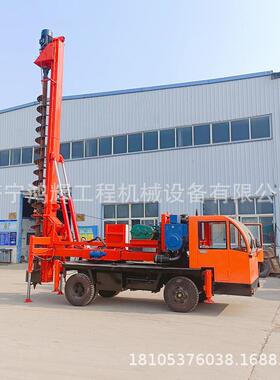 河南重建房基础桩钻孔车 开着走的10米螺旋打桩机 电行走式打眼机