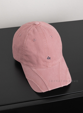 [梁月商店]少女做旧粉色鸭舌帽