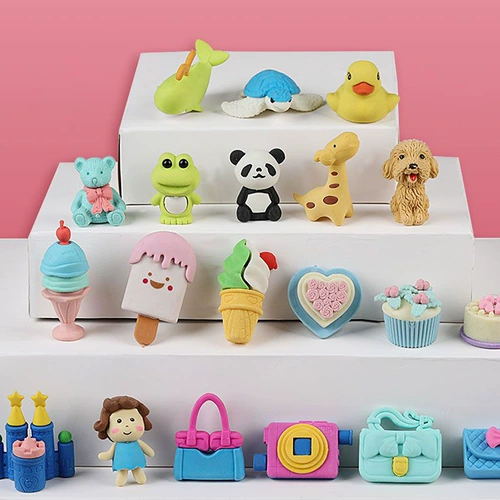 Мультяшный ластик, конструктор, семейная кукла для детского сада для школьников, DIY, подарок на день рождения