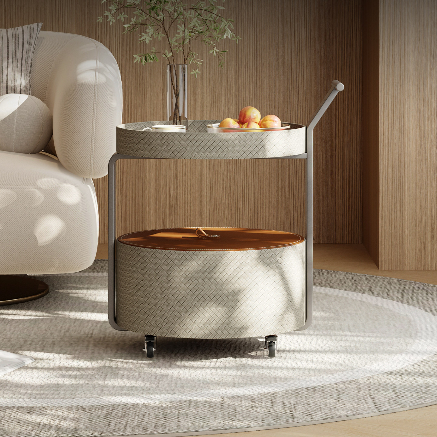 意式可移动小推车家用沙发边几轻奢现代简约角几带轮移动小茶几桌,淘宝优惠券,粉丝福利购,淘宝优惠卷