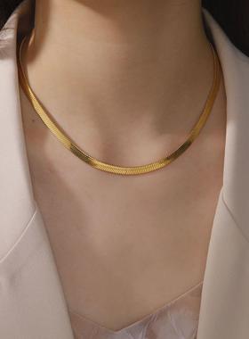 Stainless Steel Snake Chain Necklace for Women Men Minimalis