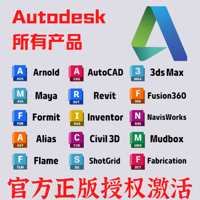 autodesk全家桶 autocad revit maya 3dsmax fusion360正版授权-图0