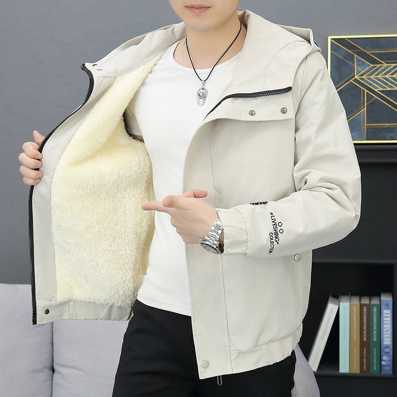 外套男秋冬款连帽加绒加厚新款潮流百搭宽松棉衣高档保暖夹克外套,淘宝优惠券,粉丝福利购,淘宝优惠卷