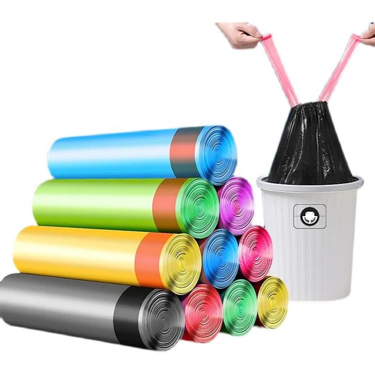 黑色抽绳手提式垃圾袋加厚防漏宿舍客厅家卫生间防异味实惠塑料袋