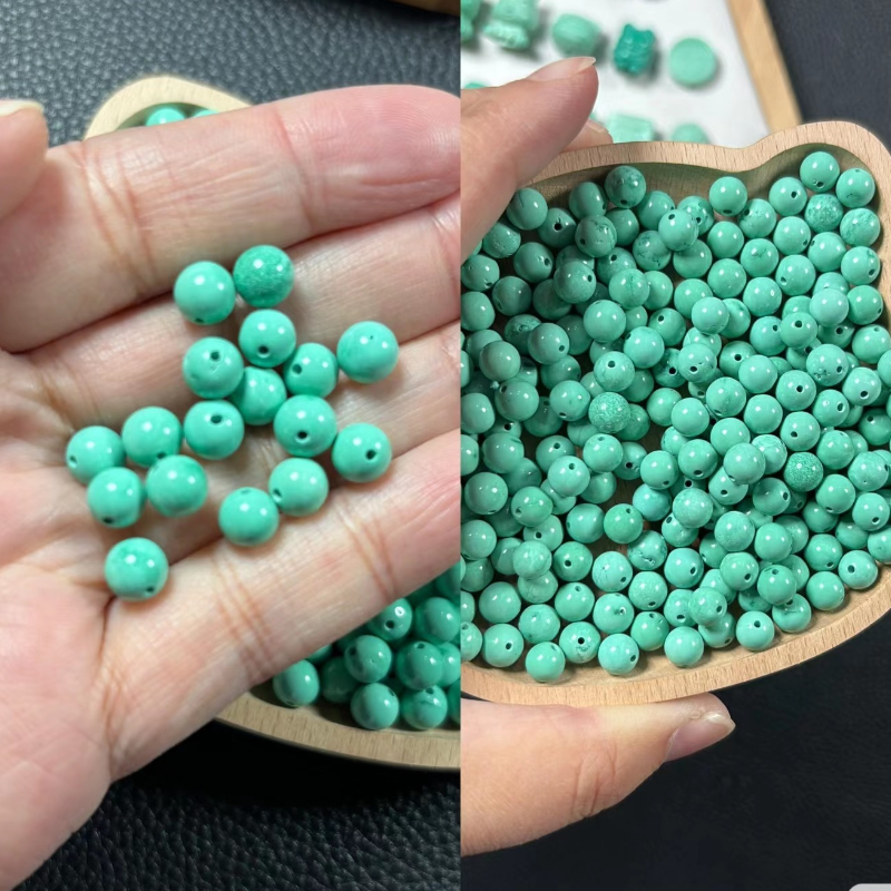 天然绿松石双子圆珠对珠高瓷丫角山果冻料散珠手串diy配珠配饰,淘宝优惠券,粉丝福利购,淘宝优惠卷