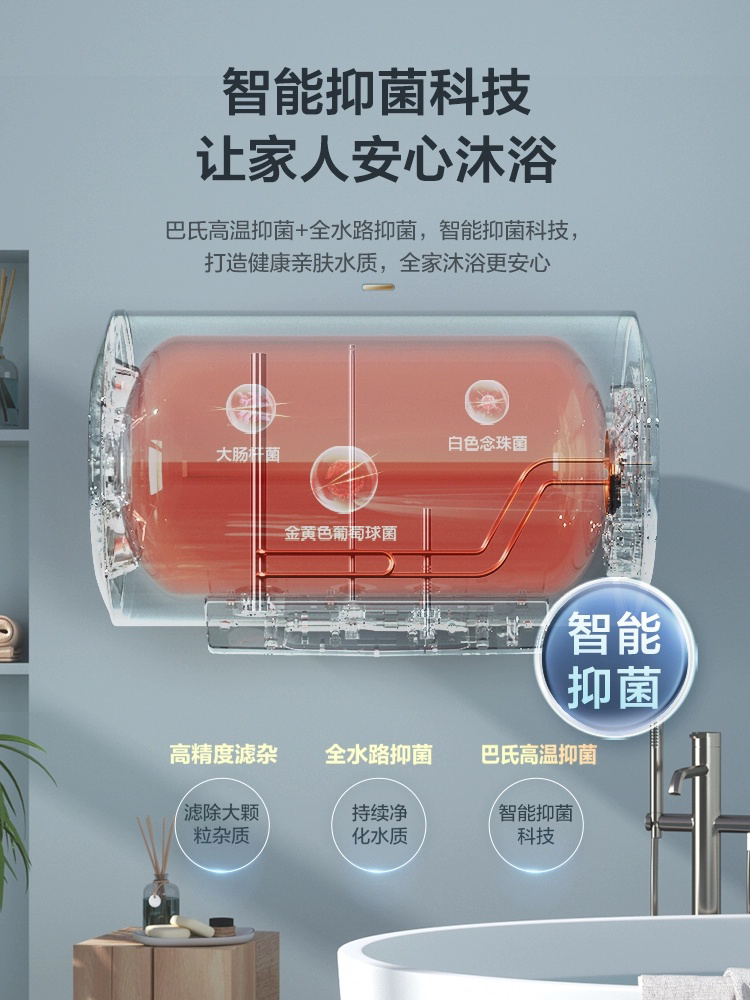 海尔电热水器洗澡家用卫生间防电墙一级速热储水式60升R3小型租房 - 图2
