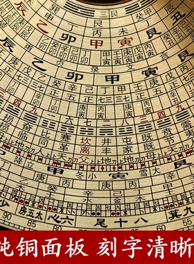 圆形罗盘三元三合综合盘纯铜