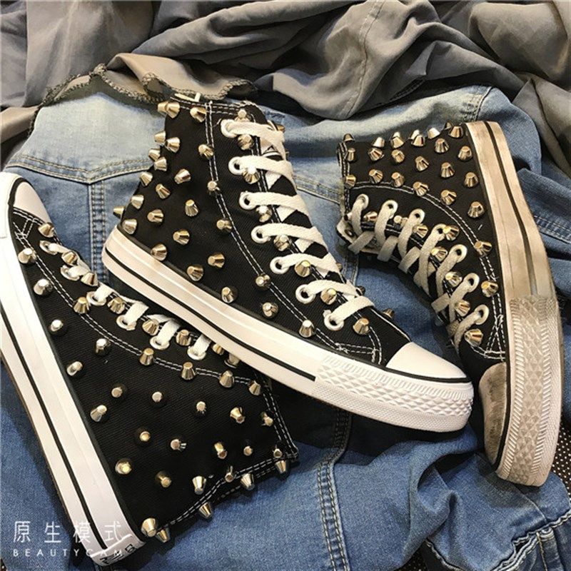 新款做旧儿童街舞鞋铆钉鞋帆布鞋亲子鞋潮个性脏脏鞋定制款不退换,淘宝优惠券,粉丝福利购,淘宝优惠卷