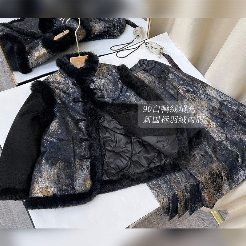 儿童唐装男童新中式马面r裙套装秋冬中国风羽绒服男孩汉服拜年衣,淘宝优惠券,粉丝福利购,淘宝优惠卷