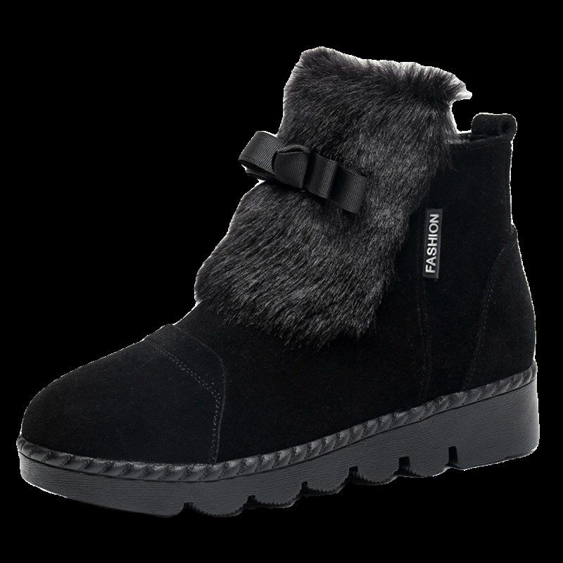 磨砂皮雪地靴女冬季保暖平底短靴加绒加厚底棉鞋大尺码平跟软底棉,淘宝优惠券,粉丝福利购,淘宝优惠卷