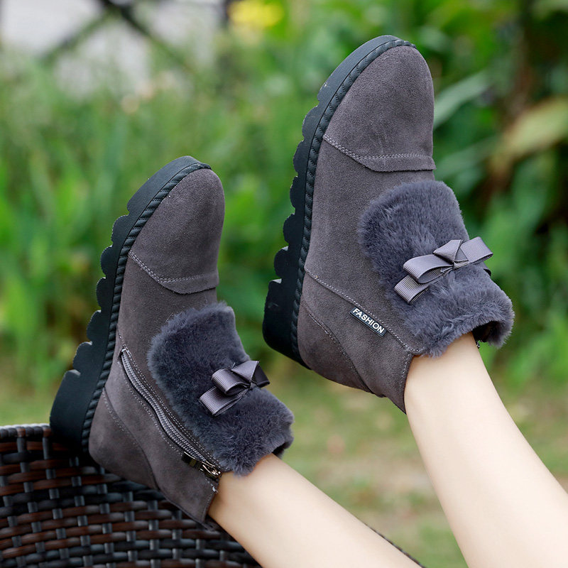 磨砂皮雪地靴女冬季保暖平底短靴加绒加厚底棉鞋大尺码平跟软底棉,淘宝优惠券,粉丝福利购,淘宝优惠卷