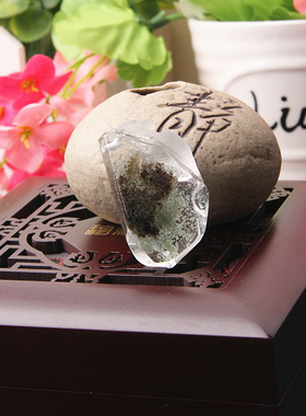 天然绿幽灵异像水晶老鼠吊坠幽灵水晶项链项坠生肖鼠吊坠水晶挂件