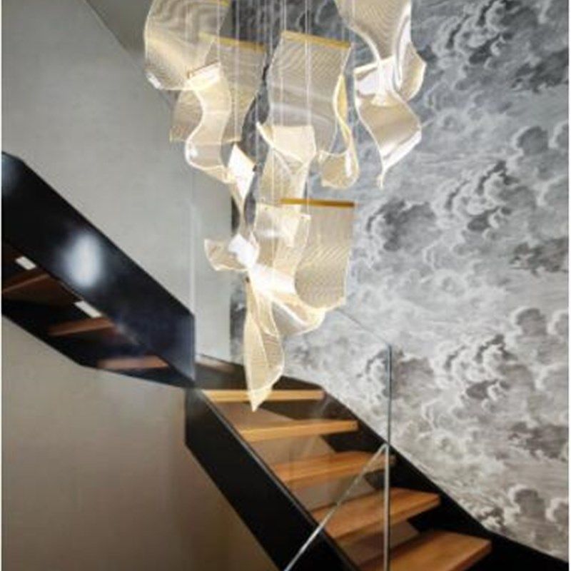 【导光led】复式楼大吊灯 现代简约客厅楼梯大厅别墅前台店铺商用,淘宝优惠券,粉丝福利购,淘宝优惠卷