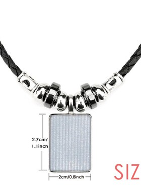 红色英文字母标语手工皮绳项.链吊坠饰品